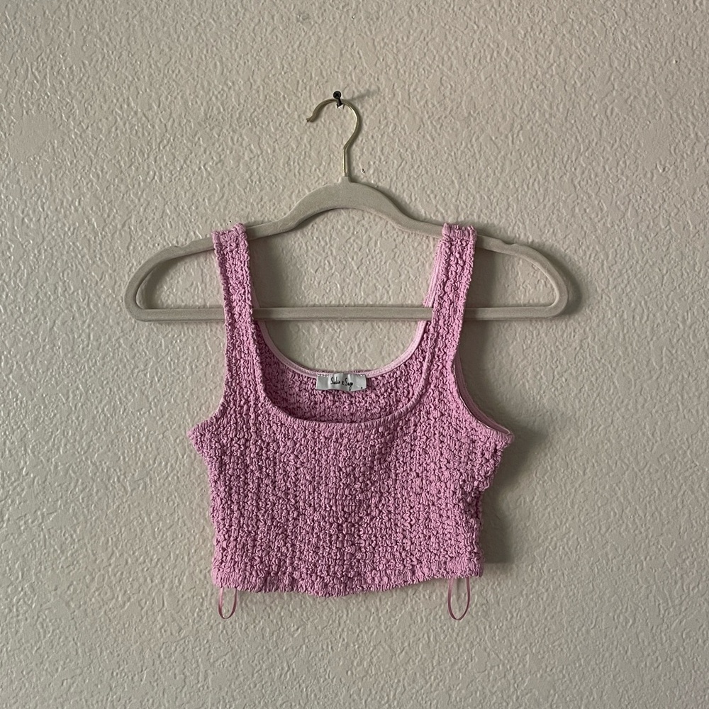 Sadie & Sage Scoop Crop Tank Textured Crop Top Coastal Cowgirl